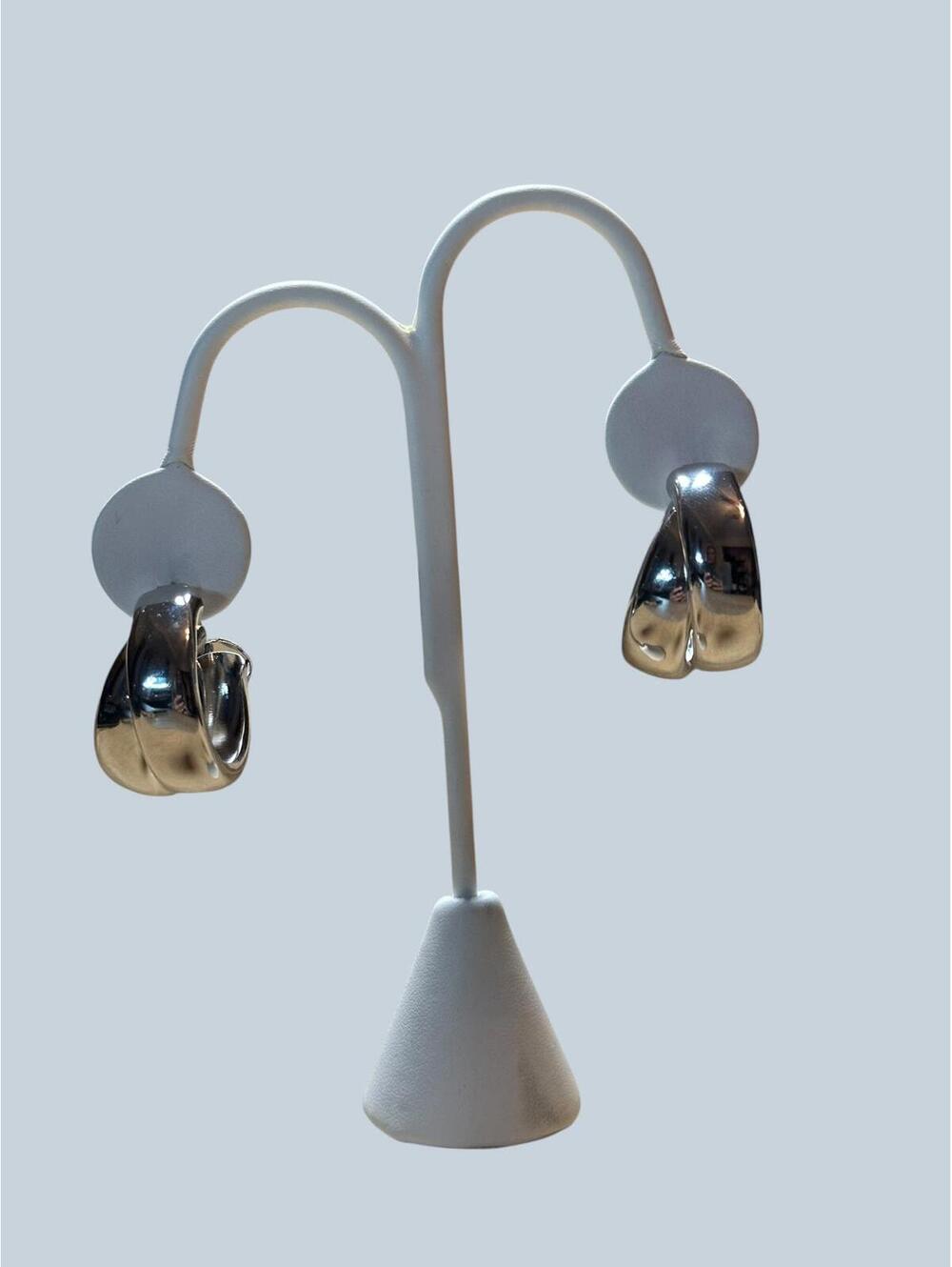 Elegant Silver-Tone Chunky Hoop Earrings